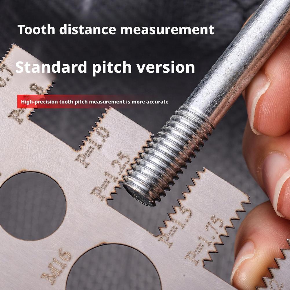 Screw Thread Pitch Gauge Ruler Measuring Tool Bolt Nut Metric Stainless Steel Screw Measuring Ruler Measuring Gauging Tools