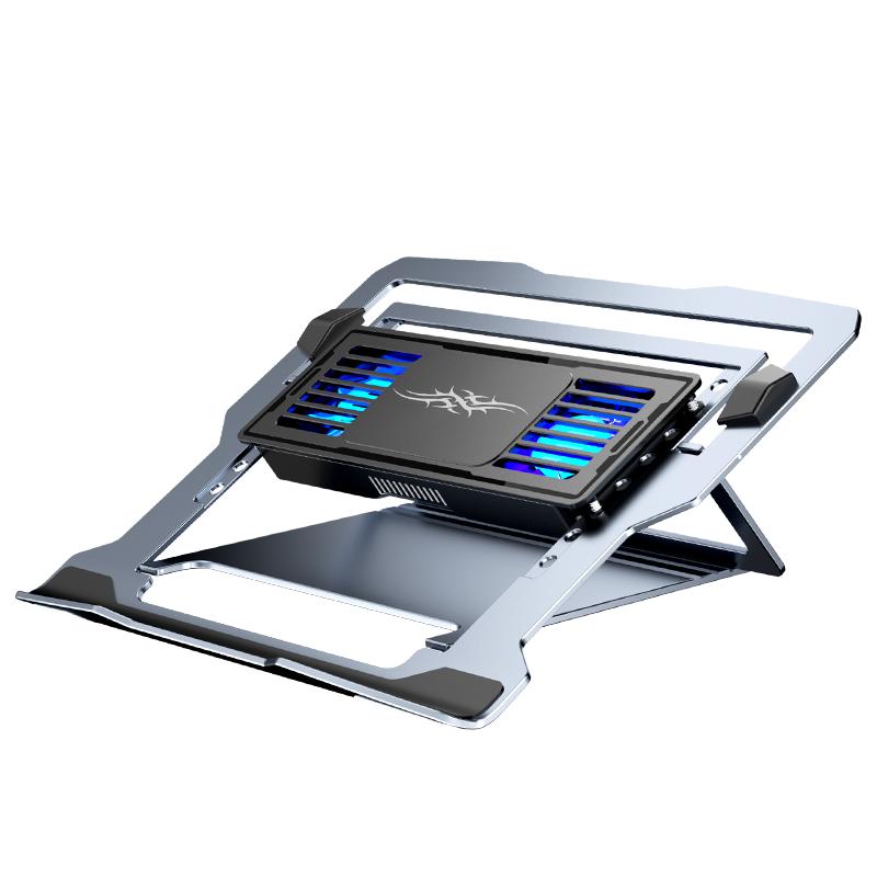Best-Selling U-JIE D20 Laptop Cooling Pad with Semiconductor Aluminum Alloy Stand Four Fans синий