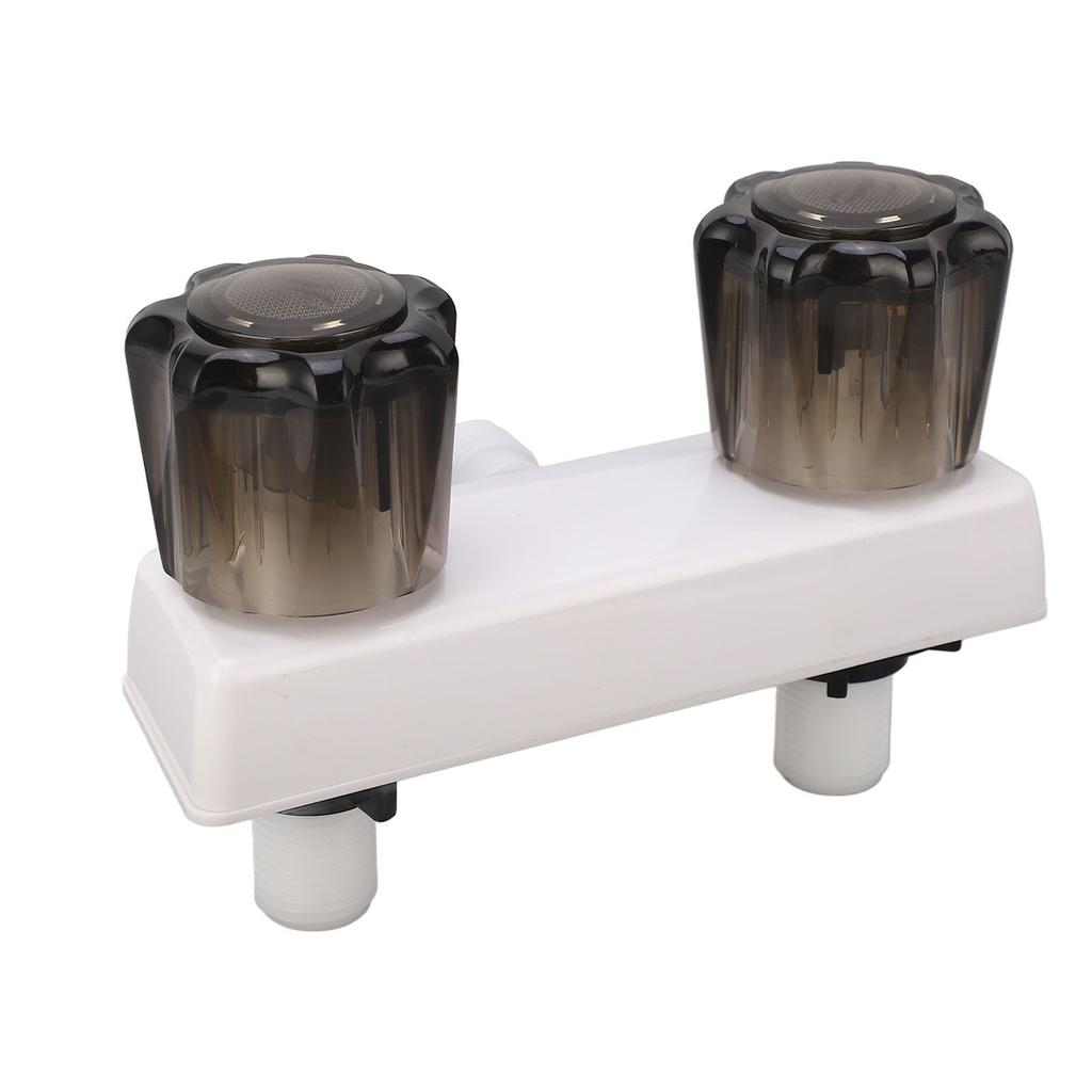 RV Shower Faucet Valve Diverter Shower Mixing Valve Control with 2 Knobs Wheel For RV Motor Home