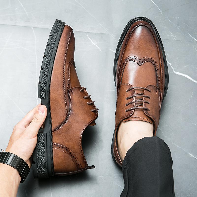 Men Dress Buisness Shoes Lace Up Fashion Male Oxfords Italian Business Formal Men's Shoes Wedding Party Leather Mens Suits Shoes