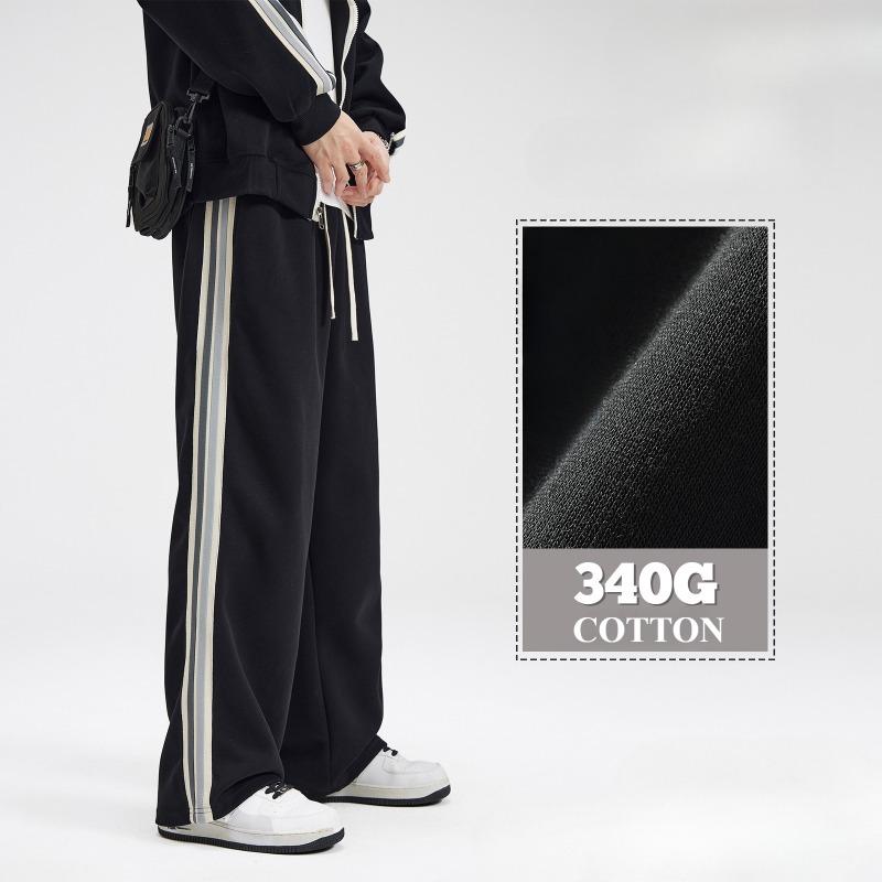 Spring Men's New Striped Wide Leg Casual Trousers