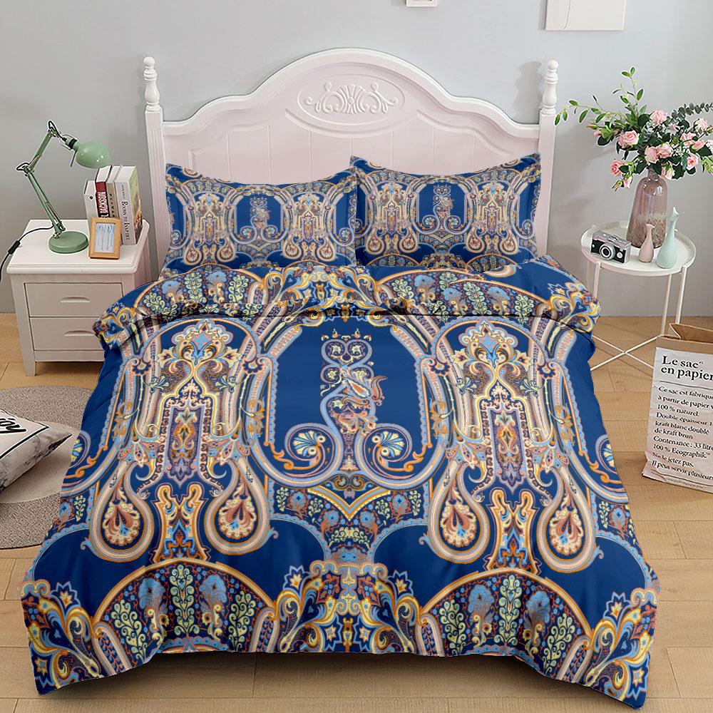 Ethnic Paisley Modern Bedding Set Small Single Twin Double Queen King Cal King Size Bed Linen Set