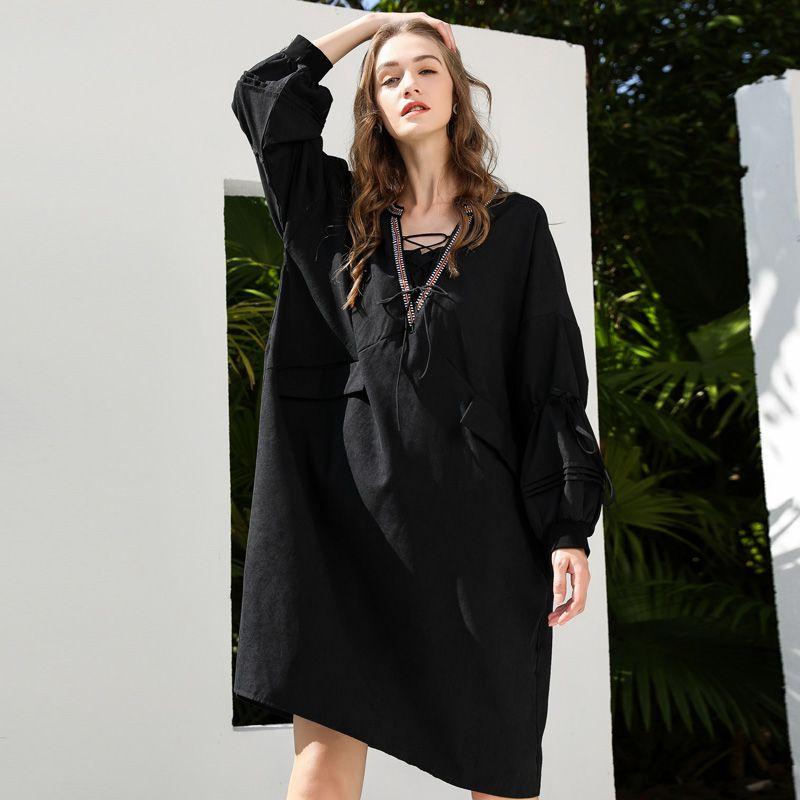 

Женский пуловер большого размера в этническом стиле, свободный, с рукавами летучая мышь, ретро Black Plus size free size