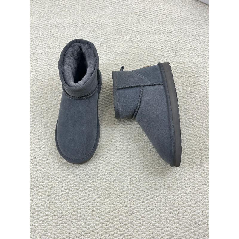 2027 Luxus-Look Damen Ultra-Mini Knöchel Schneestiefel Echtes Leder Dicksohlige Futter Warm Rutschfest Winter Booties