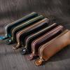 2026 Crazy Horse Leather Zipper Pencil Bag Handmade Leather Pencil Bag Creative Fashion Stationery Retro Pen Storage Bag