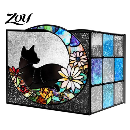 Acrylic Stationery Organizer Stained Glass Style Pen Holder, Unique Desktop Organizer, 3D Creative Gift for Students Embossed Relief Pattern
