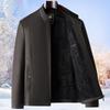 Men's Mid-Aged PU Leather Stand-Up Collar Jacket for Spring & Autumn