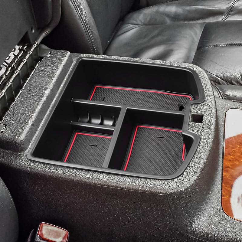 Center Console Organizer Compatible With 2007-2014 Chevy Silverado GMC Sierra Avalanche Tahoe Suburban Yukon Yukon XL Accessories, Floor Mounted