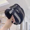PROLY New Fashion Women's Hair Accessories Wide Side Shining Rhinestone Hairband Center Knot Headband