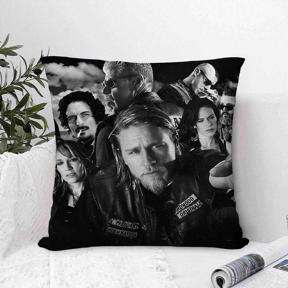 TV Sons Of A-Anarchy Kissenbezug Sofa Dekorative Wohnkultur Doppelseitiger Druck Plüsch Quadratische Überwurf-Kissenbezüge Kissen Deko Abdeckung