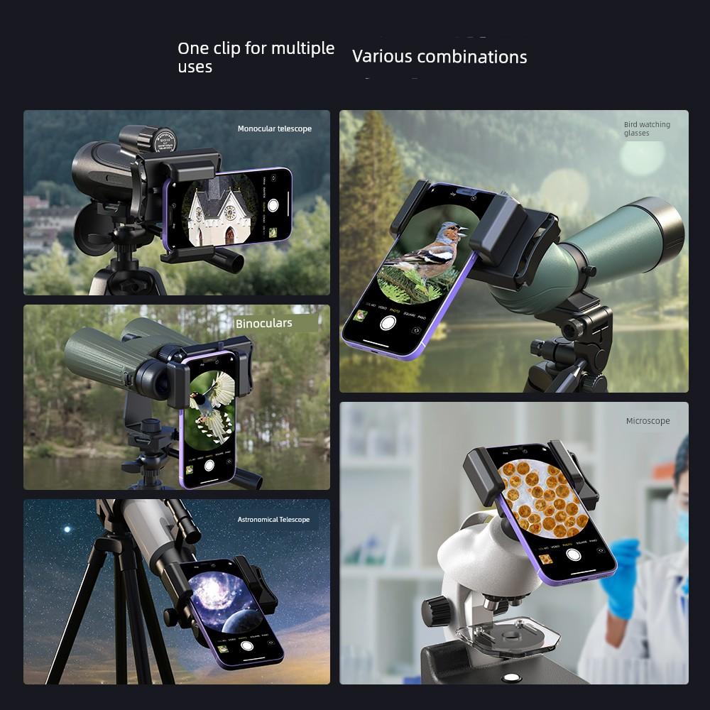 Aisky Monocular and Binocular Telescope Phone Holder, Astronomical Telescope Phone Clip, Microscope Universal Photography Clip
