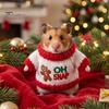 Small Animal Holiday Outfit Christmas Hamster Sweater, Soft Knitted Cute Outfit, Cozy Festive Pet Sweater Turtleneck Winter Clothes for Golden