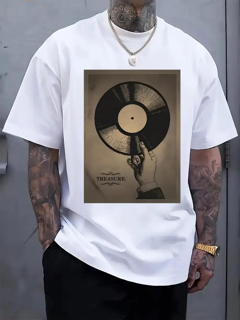 

Vintage Vinyl Record Graphic T-shirt - Lightweight 180gsm Polyester Blend XXXXL