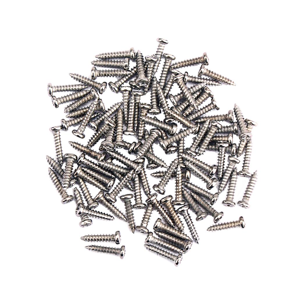 

100 Pieces Iron Tuning Peg Tuner Mounting Heads Screws for Guitar Bass Ukulele Mandolin Musical Instrument Replacement Screws