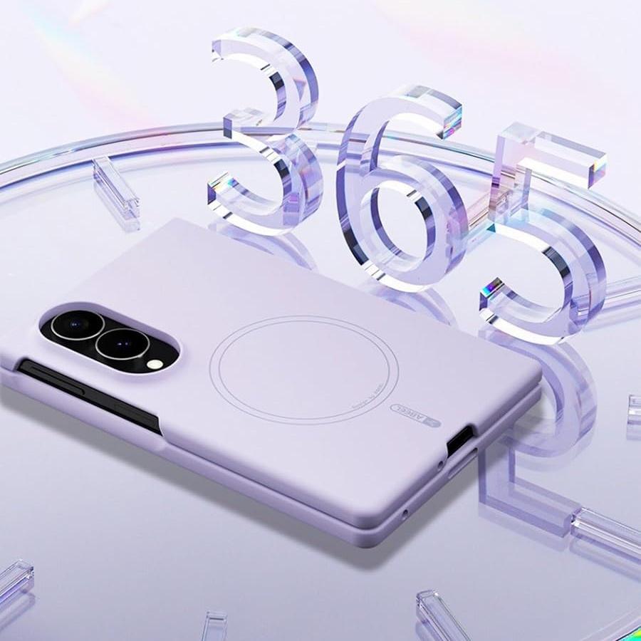 Luxury Pure Color for Magsafe Case For Samsung Galaxy Z Fold 8 7 6 5 8 Ultra Magnetic Wireless Charging Skin Fell Silicone Cover