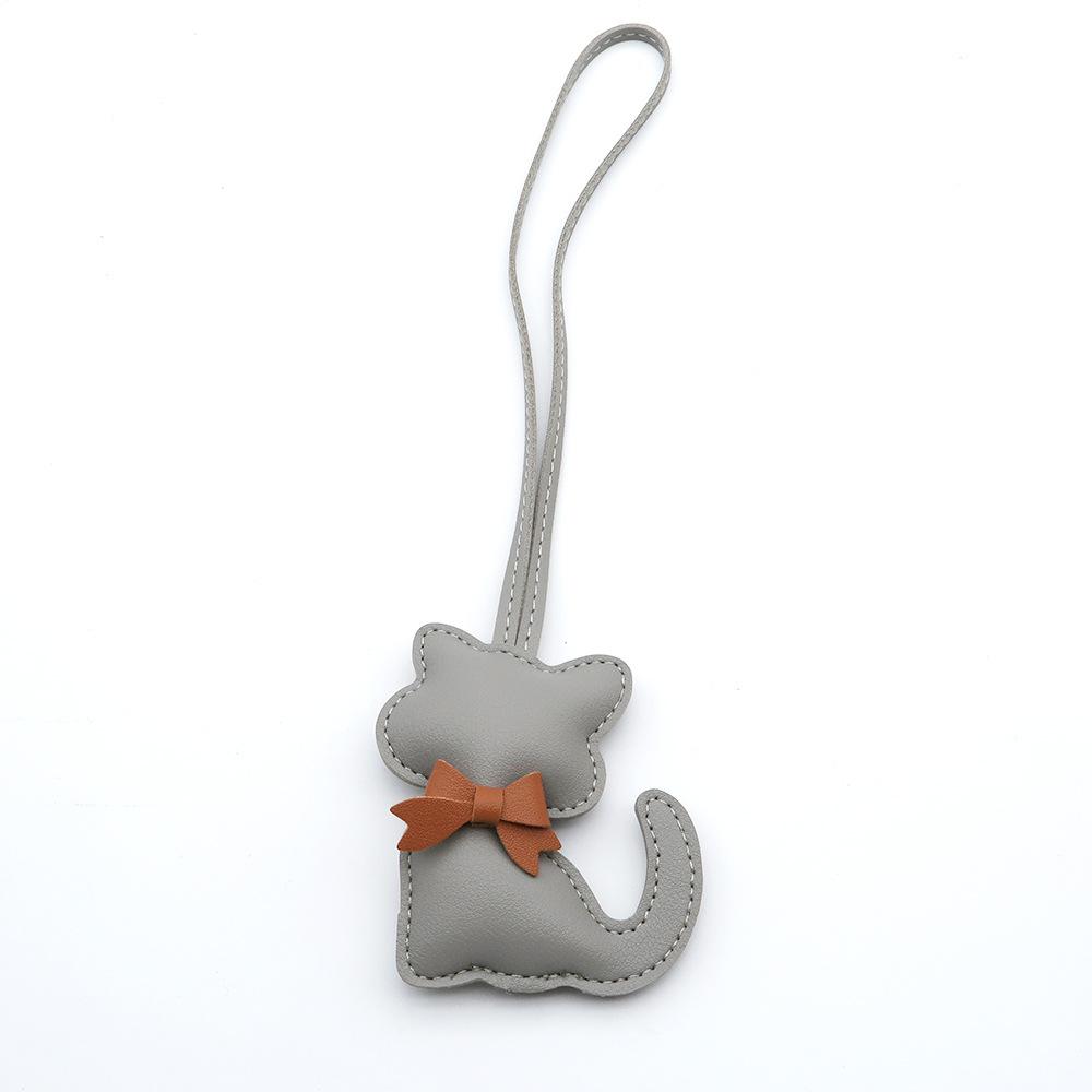 New PU Leather Kitten Bag Pendant Bow Cute Cartoon Animal Kitten Female Bag Pendant Small Gift