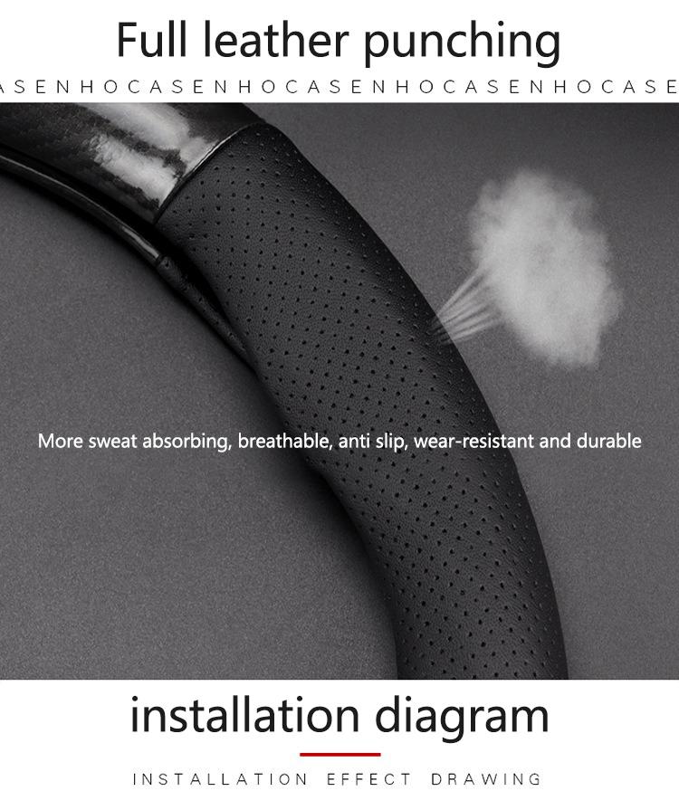 38cm Carbon Fiber PVC leather Car Steering Wheel Cover for Honda 2016 2017 CRV Pilot Accord Civic Fit Freed Car Accessories TA8