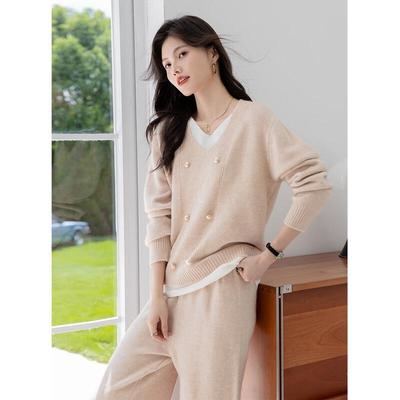 Women's Fashion Knit Sweater and Pants Set