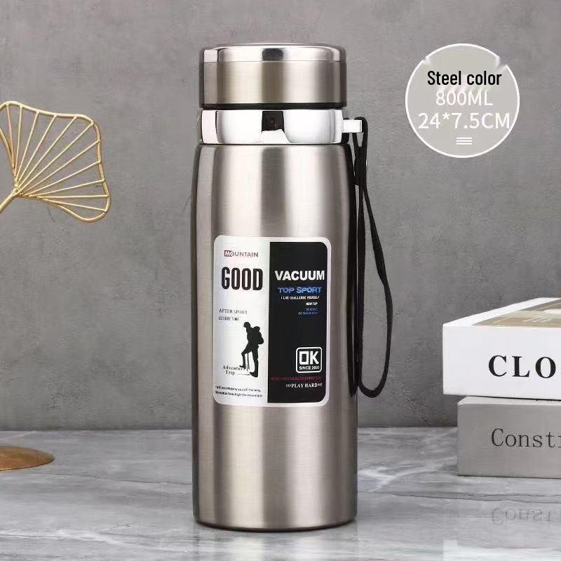 316 Stainless Steel Thermos: Large Capacity, Portable Car Water Bottle with Tea Infuser for Men, Women, and Students.