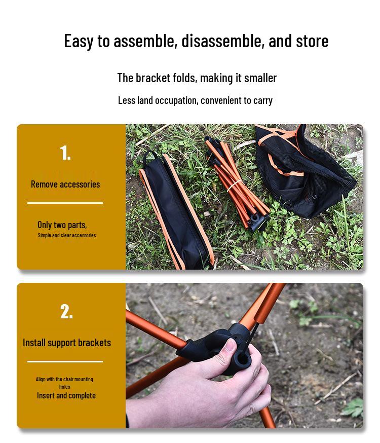 Ultra-light Portable Folding Chair for Outdoor, Beach, Camping, Fishing, and Sketching with Backrest - Moon or Director's Chair.