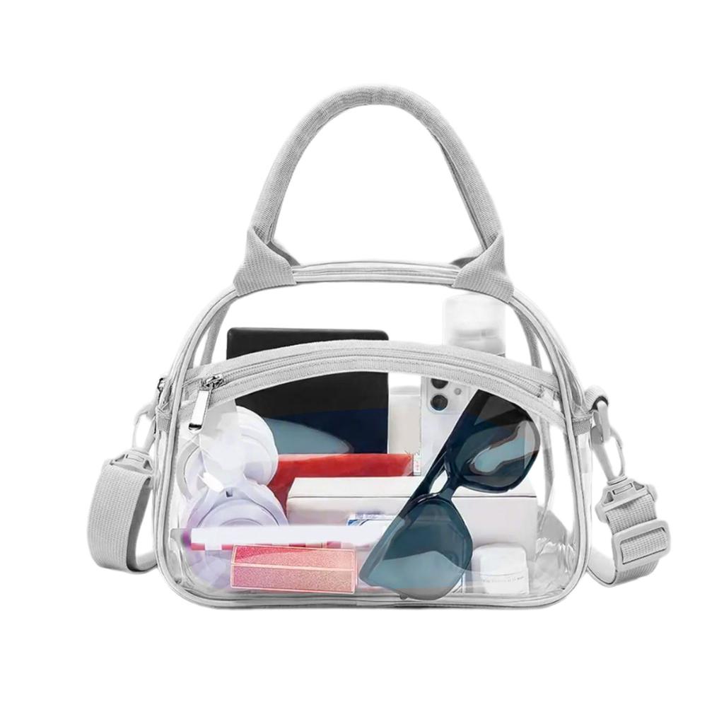 Bolsa de Maquilhagem Transparente com Alças Ajustáveis Bolsa Cosmética de Viagem Grande Capacidade Bolsa de Artigos de Higiene Pessoal Impermeável Bolsa de Lavagem para Mulher