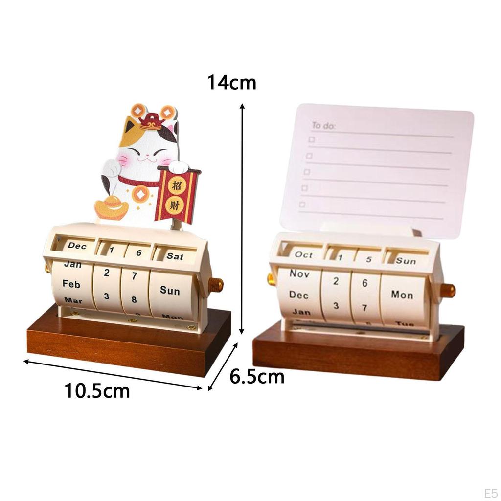 Desk Calendar Flip Daily Use Rotate for Farmhouse