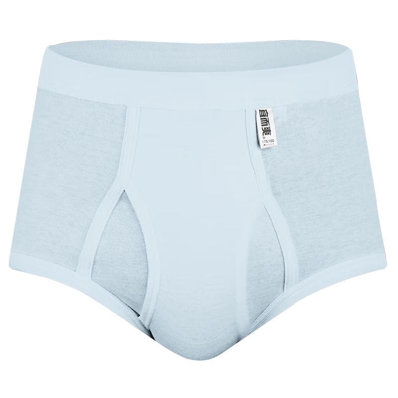 Yiershuang Men's 7A Antibacterial 100% Cotton Ribbed Mid-Rise Briefs (3-Pack)