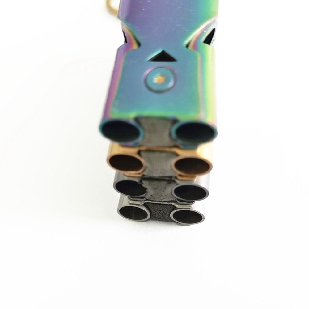 6 Colors High Decibel Whistle Stainless Steel Double Pipe Whistle Camping Hiking Tool  Outdoor Tool