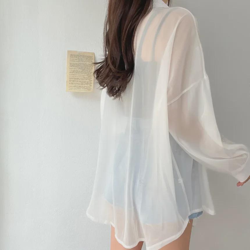 Women's Summer Cardigan – Ice Silk Sun Protection, Thin and Drapey Design Cover-up Top