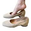 Soft leather version~ French cool single shoes women's square head hollow hole shoes retro shallow mouth hollow breathable Mary Jane shoes