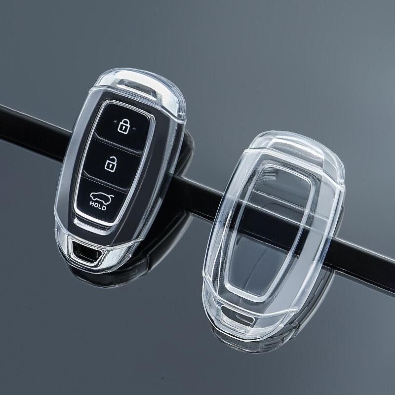 Soft TPU Key Caps Cover For Hyundai Grandeur Ig Accent I30 Ix35 KONA Encino Solaris Azera Santa Fe Palisade Car Accessories