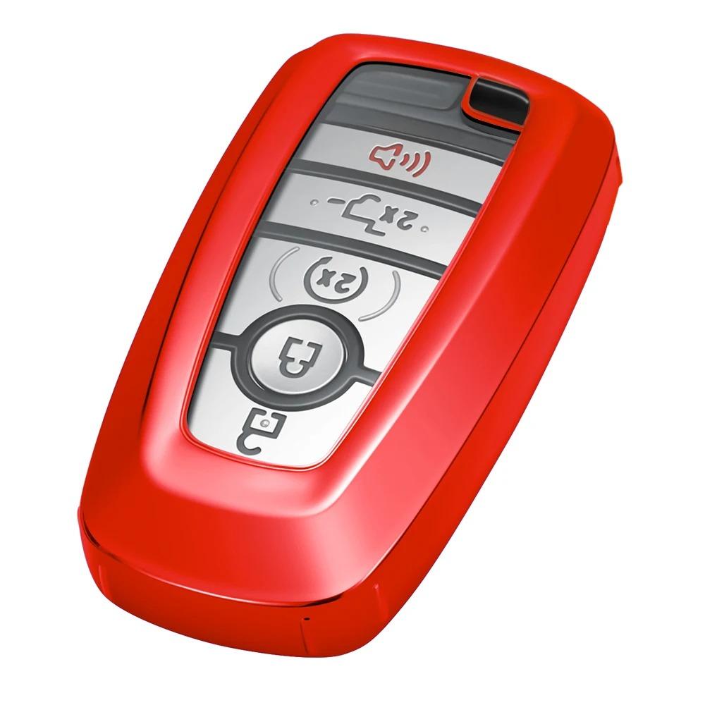 Key Fob Silicone TPU Cover Protective Case Fits for Ford F150 Edge Mustang Fusion Ecosport Explorer Expedition 5 Button