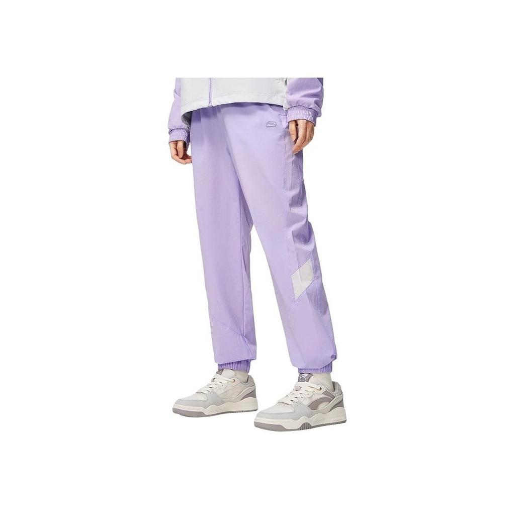 Li Ning Sports Trend Series Solid Color Loose Fit Joggers Women Joggers Rose-Purple AYKT168-5