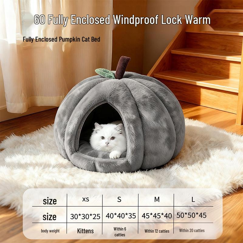 Pumpkin Nest Pet Bed: Cozy Winter Blanket for Cats, Dogs, Rabbits & Guinea Pigs