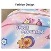 Cartoon Nylon School Bags Capybara Large Capacity Backpack Travel Shoulders Knapsack Children