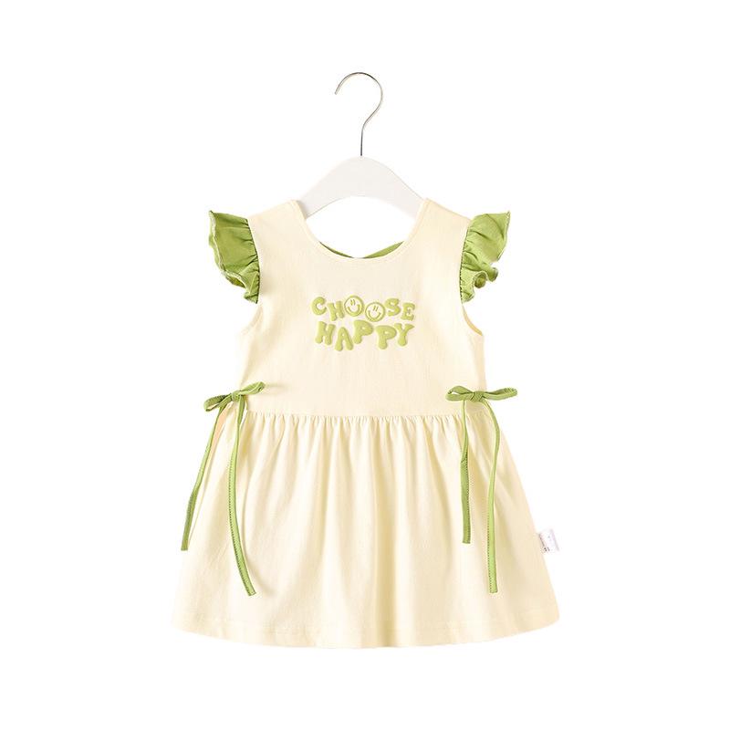Girls  Summer Cartoon Bow Sleeveless Dress 80cm