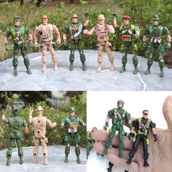 9cm Mini Kids Plastic Military Soldier Model Army Men Figure Toy Home Decor