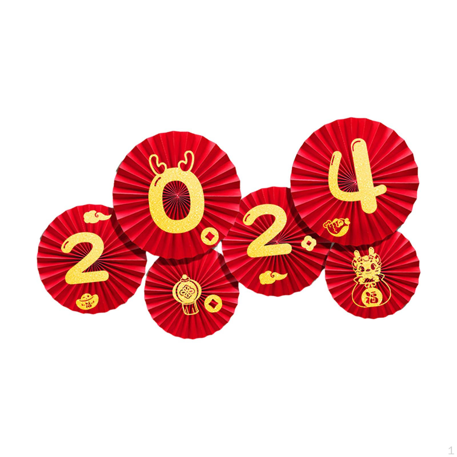 

6 упаковок бумажных фанатов, празднующих китайский год, аксессуары для фестиваля Style D