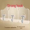 Clear No-Drill Adhesive Hooks: Strong, Traceless, Creative Wall Hooks for Kitchen & Bathroom