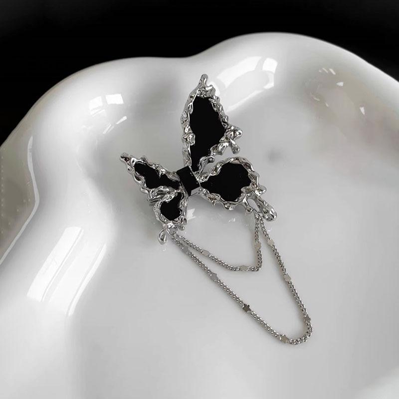 Black Butterfly Tassel Brooch Women s Pin Delicate Corsage Cold Wind Accessories