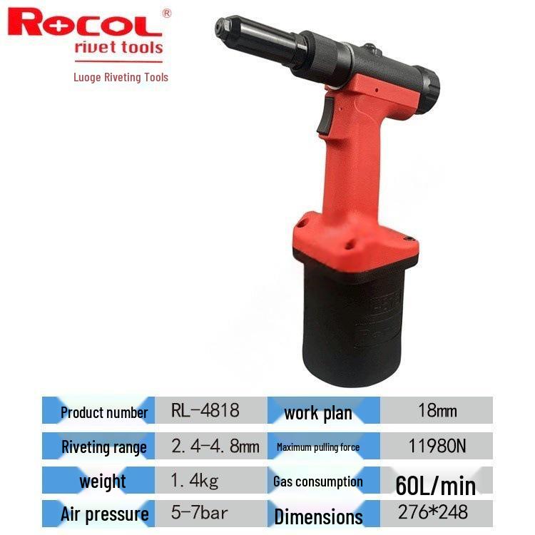 Rogge ROCOL RL4000 Pneumatic Blind Rivet Gun – Industrial Grade Lithium Battery Rivet Gun