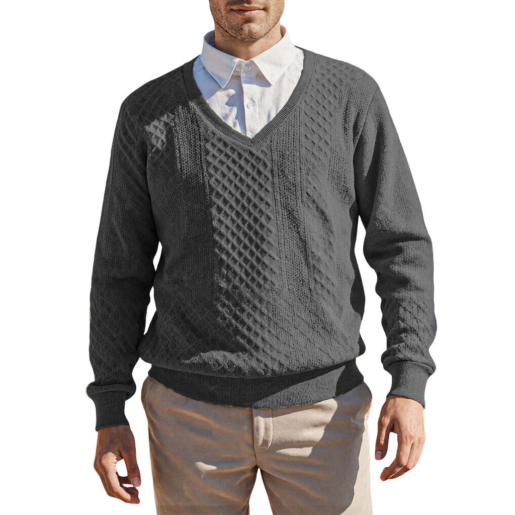 Men's Textured Pullover Hoodie Men's Casual Fashion Long Sleeve Top