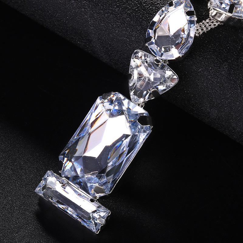 Rectangle oval water drop necklace exaggerated atmosphere personality necklace fashion high sense item