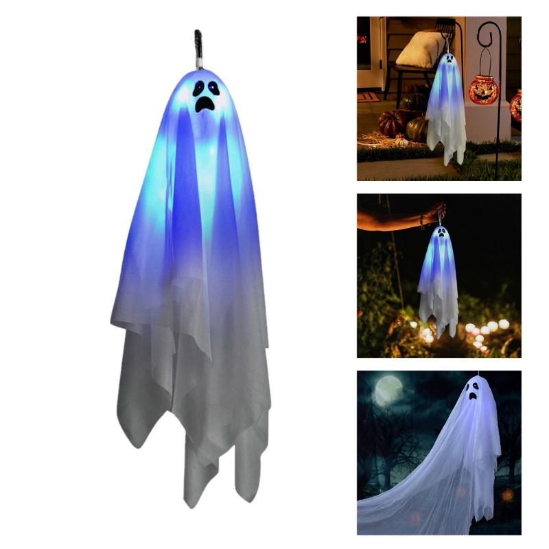 Haunting Elevating Phantoms With Eerie Voice Effect Glowing LED Lights Portable Fabric Halloween Party Decoration