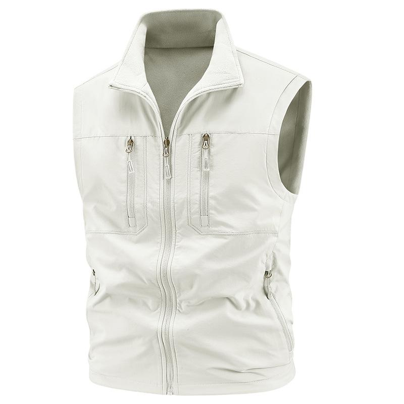 New Casual Vest Men's Loose Vest Outdoor Zipper Multi-pocket Jacket Spring and Autumn Vest Large Size Sports