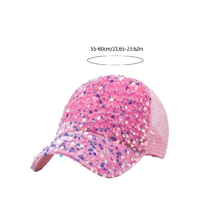 Sequined Baseball Hat for Girls Boys Breathable Sports Hat For Outdoor Activity Fashion Photo Props