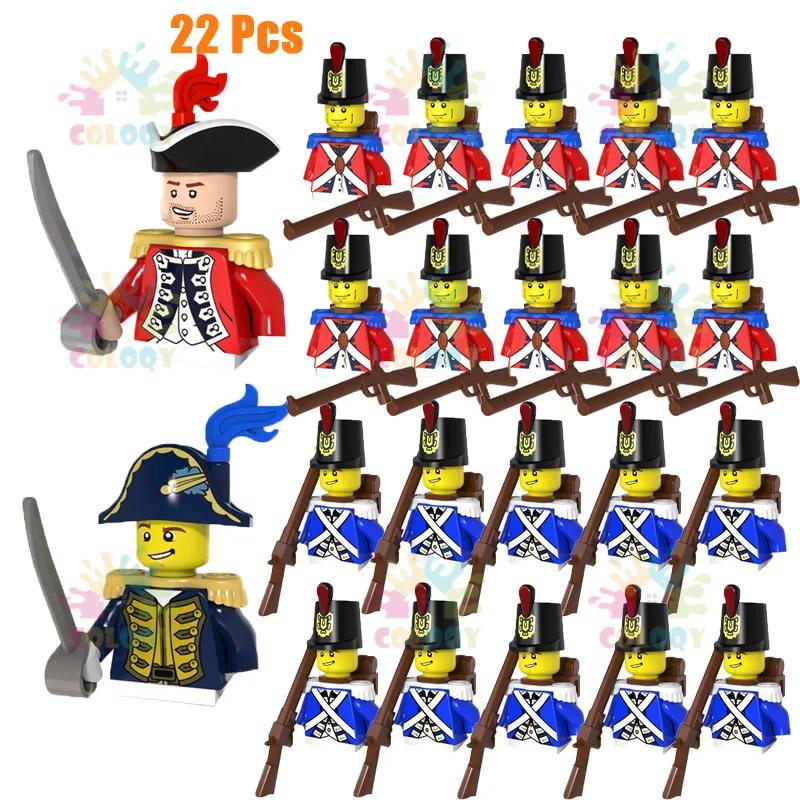 Kids Toys Imperial Navy Building Blocks Red Blue General Soldiers Set Mini Action Figures Toys For Kids Christmas Gifts