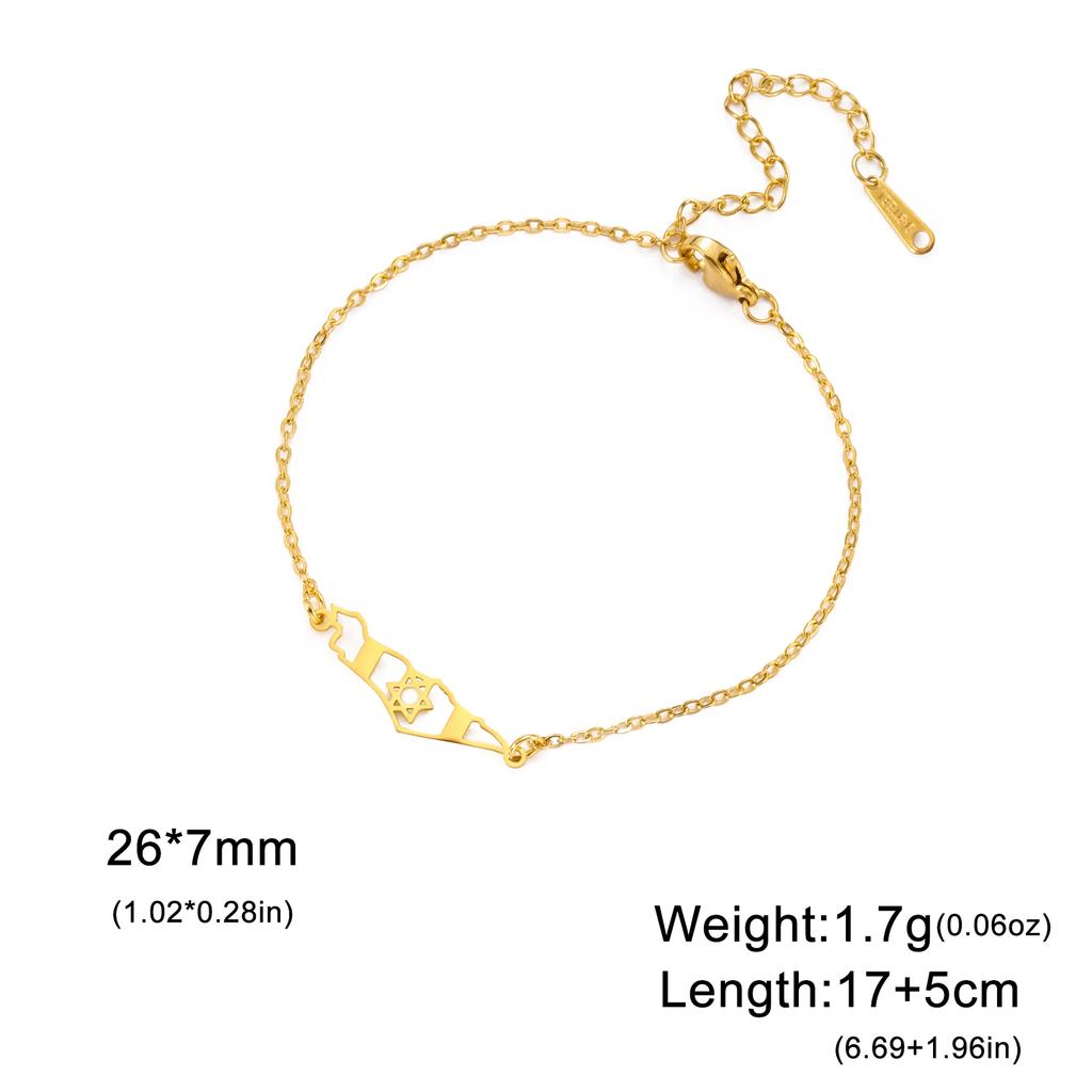 Cazador Israel Map Star Of David Charm Bracelets for Women Men Stainless Steel Hand Bracelet Jewish Jewelry Gift 2026 Wholesale