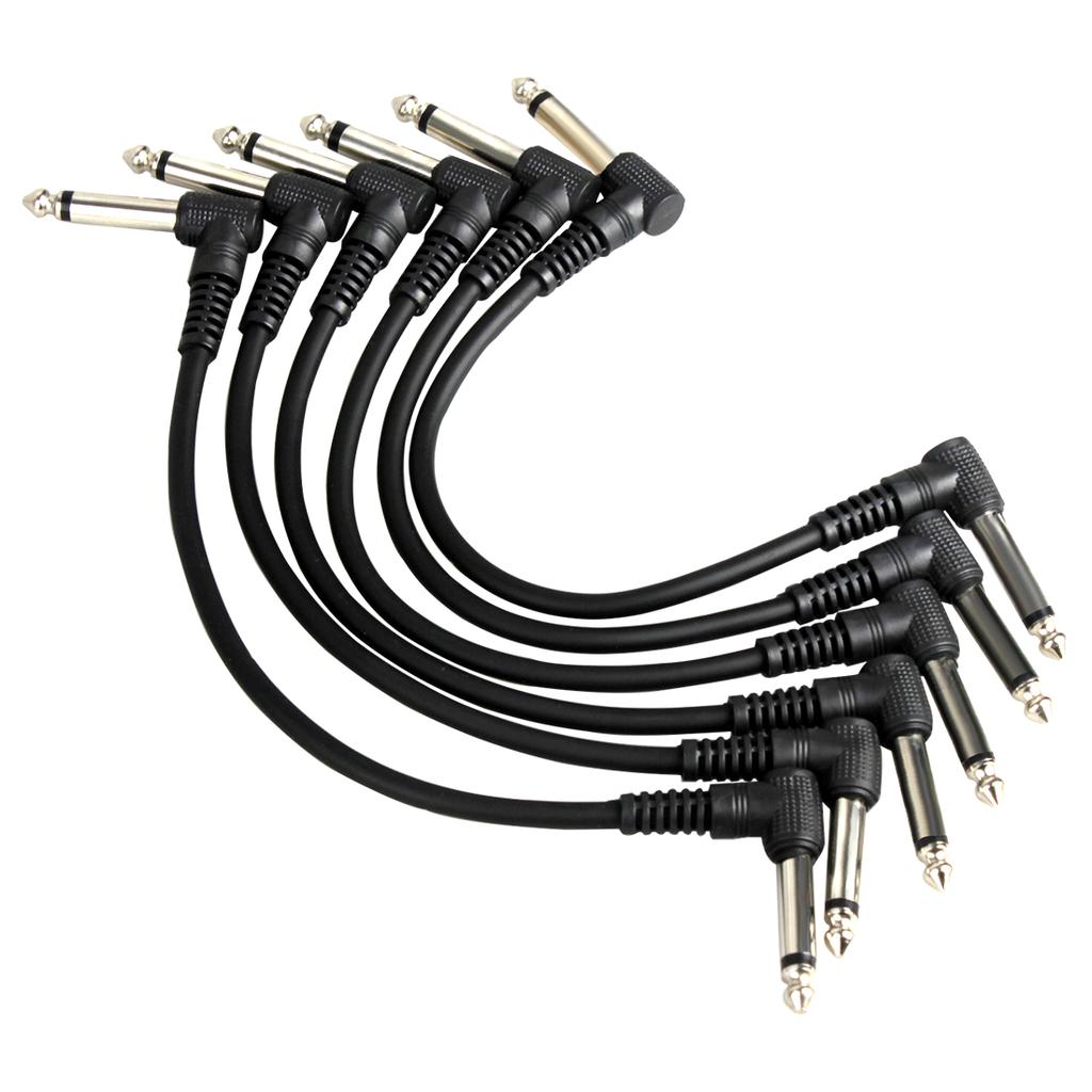 Guitar Pedal Cable Connecting Line 6pcs Electric Guitar Effect Pedal Patch Cable Cord Low Noise Shielded Audio Cable Leads