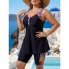 Dames Grote Maten Bedrukte Tankini Gesplitst Zwempak 6xl